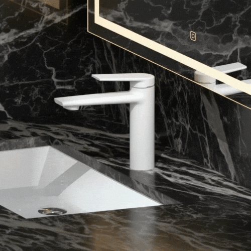 Robinet de baignoire indépendant Lisandro – Sortie d'eau en cascade – Nickel brossé